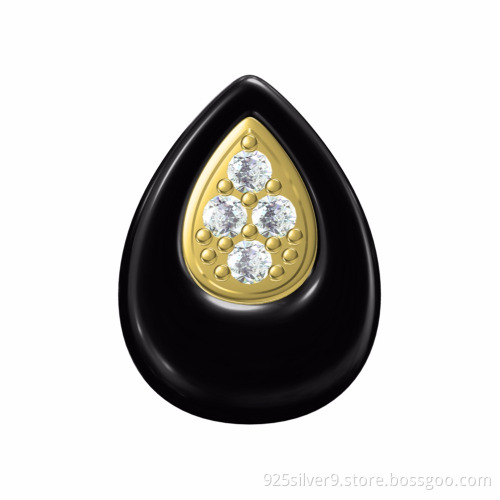 Wholesales customized 925 sterling silver costume jewelry earrings with water drop ceramic
